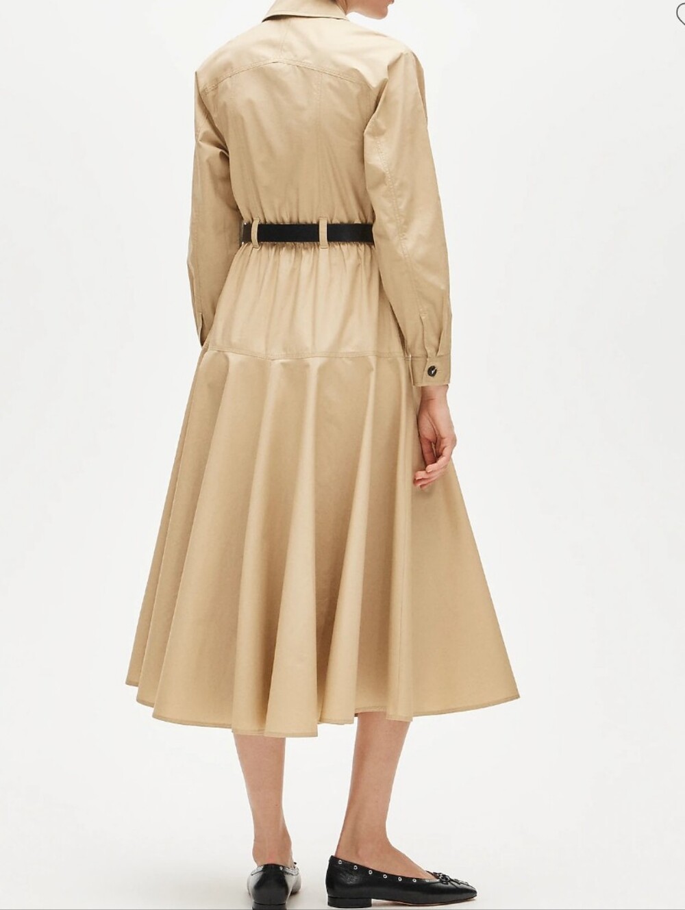 J Crew Trench shirt-dress in cotton poplin CS932 Size 10 NEW Tan - Picture 4 of 9